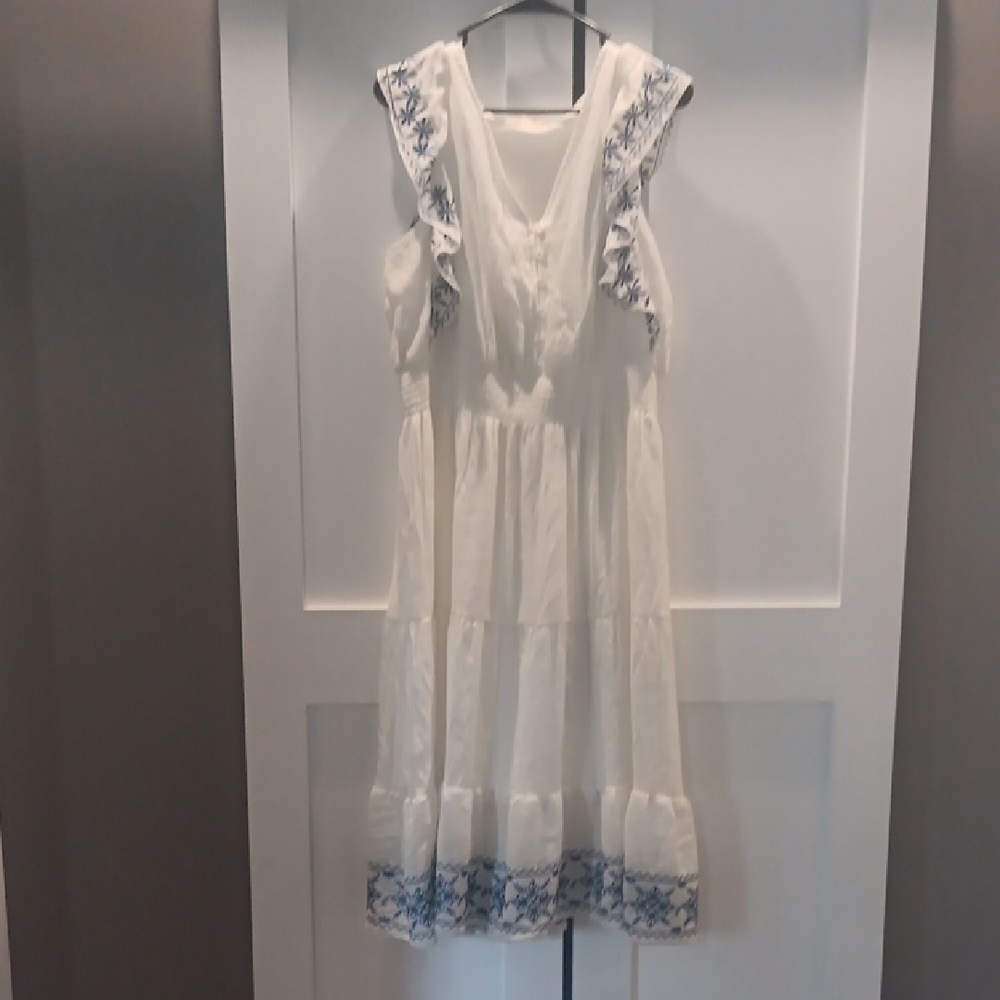 White and Blue Womens Dress